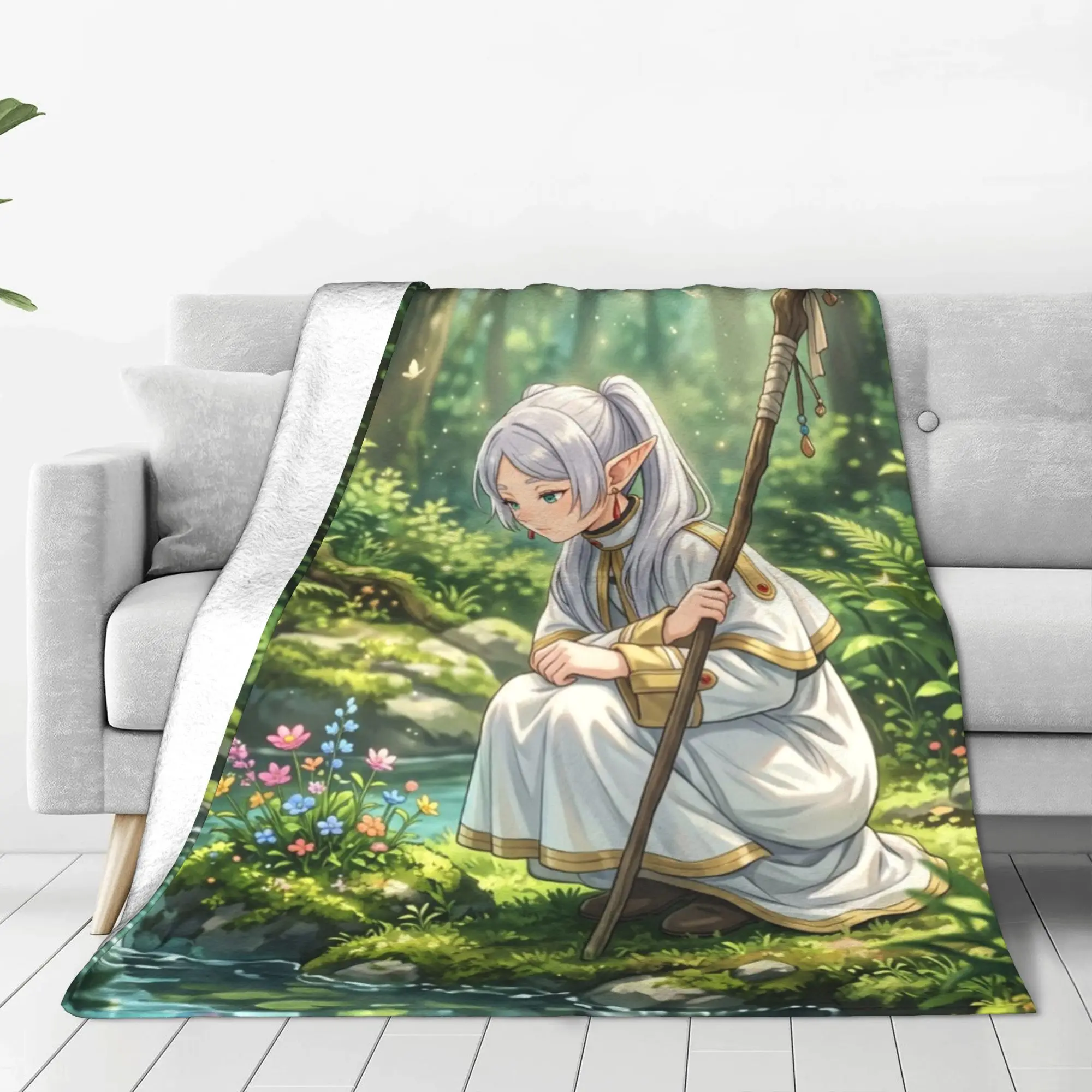 Frieren Beyond Journeys End Frieren Beyond Journeys End Blanket Summer Breathable Super Warm Throw Blankets For Sofa Rug Piece