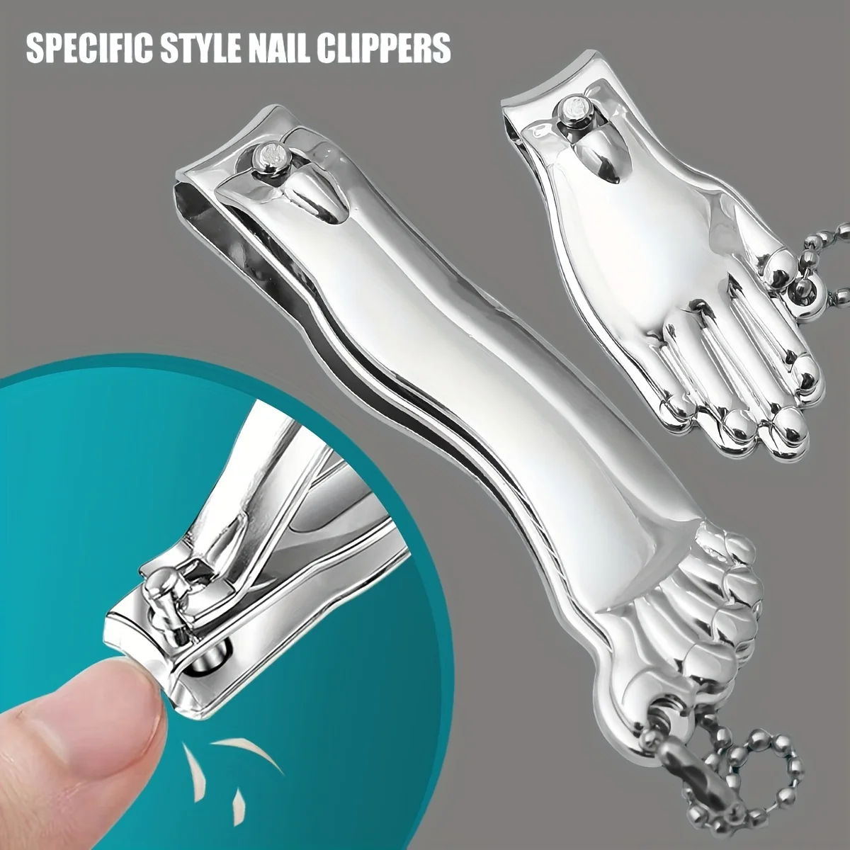 Creative 2pcs Toe Nail Clipper Set Stainless Steel Material Separate Hand and Foot Use Suitable for Daily Use and Travel Gifts