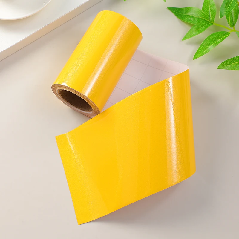 Baking paint, pearl gloss, yellow wall color, decorative waistline, self-adhesive paper, waterproof decorative strip, solid colo