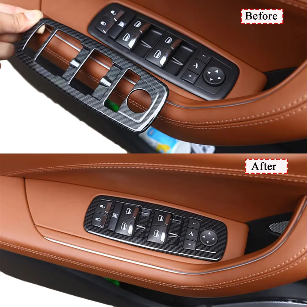 Window Lift Button Panel Cover Trim for Maserati Levante 2016-2023 Ghibli 2014-2023 Window Switch Panel Decoration Car Accessory