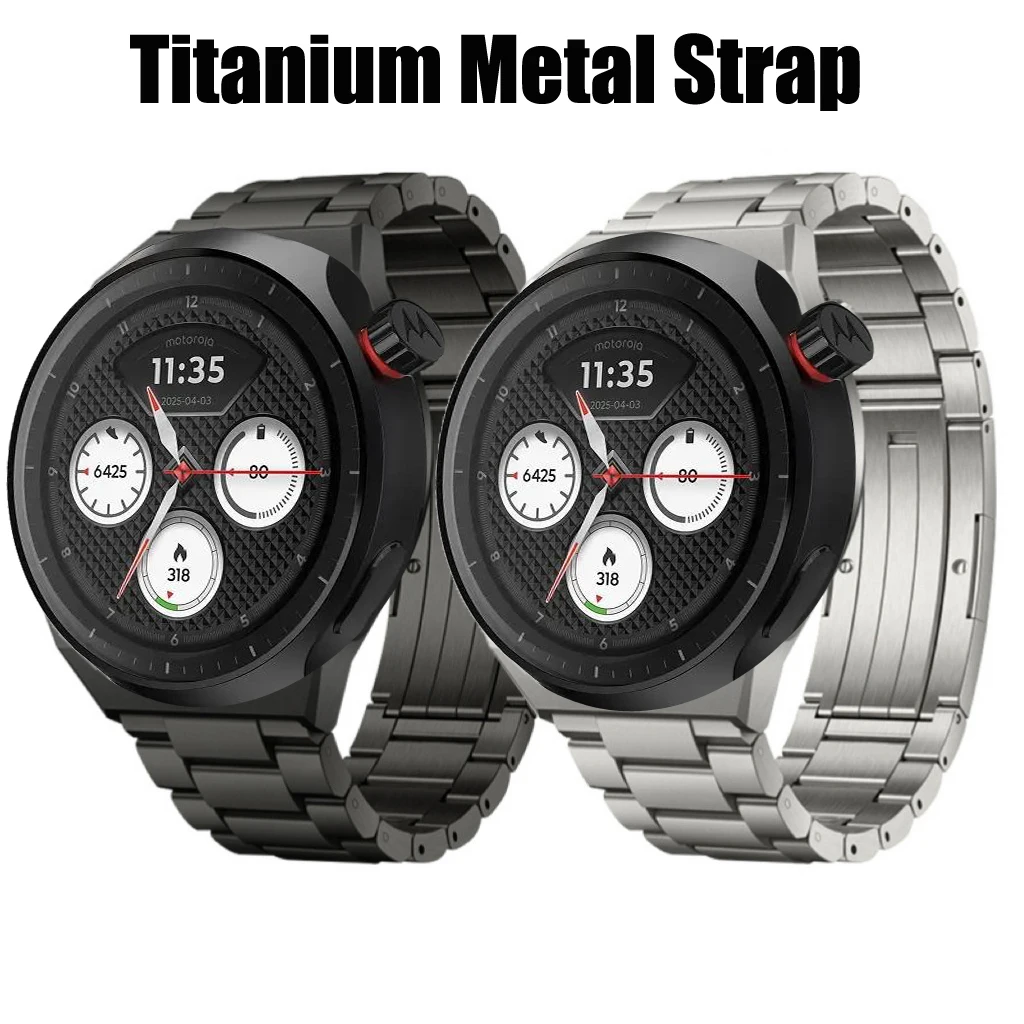 Titanium alloy Metal Strap for Motorola Moto Watch 2026 Luxury Business Bracelet Wristband Link Bracelet for Moto Watch 22mm