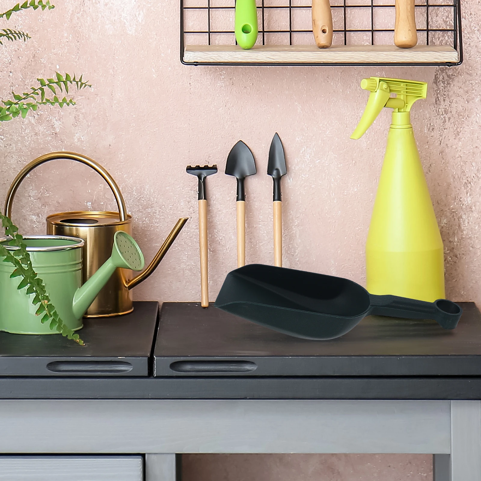 

2pcs Plastic Flower Shovels Olive Green Garden H Shovel Planting Digging Tools S Scoop Cultivator Durable PP Material Easy Soil