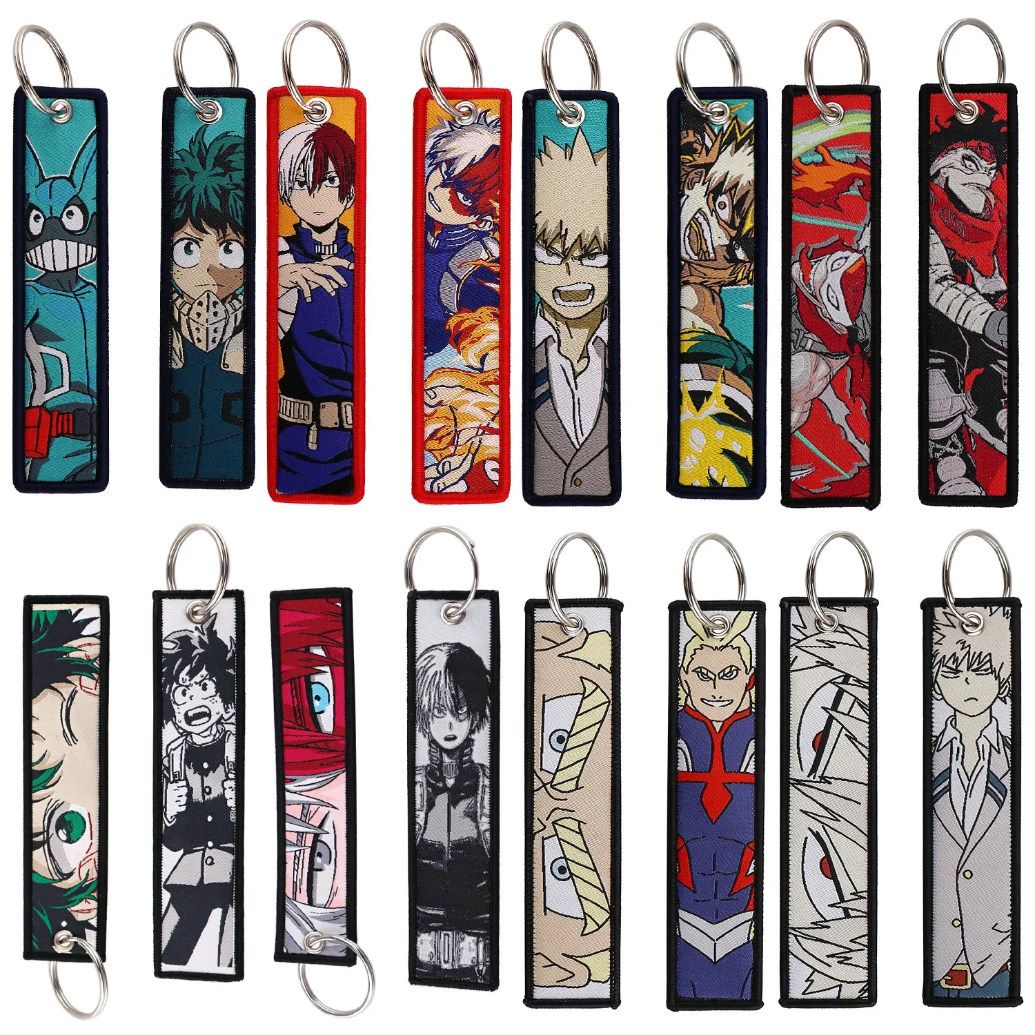 

20pcs Anime My Hero Academia Duke Key-rings Student Cloth Lanyard Teenage Boys Girls Cartoon Animation Bag Key Pendant Keychain