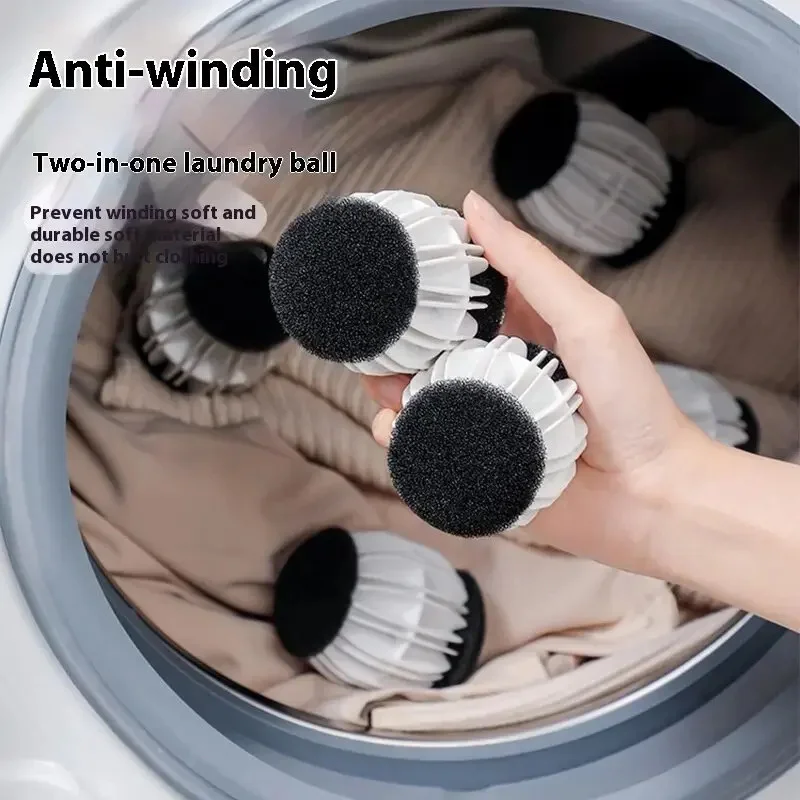 

2 sets of best-selling TPR magic anti tangling laundry balls, pet bathroom cleaning tools to prevent clothes from tangling, used