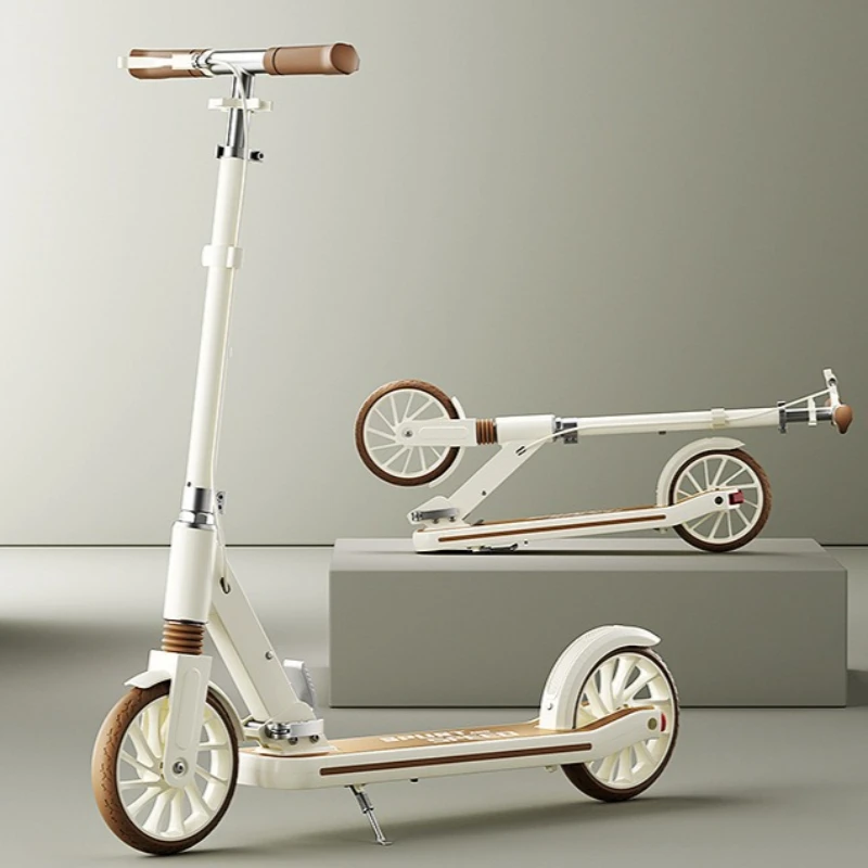 Portable Kids Scooter Sports Toy Foldable Double Brake Toys Scooter Two-wheeled Scooters Toy for Adults Children Birthday Gifts