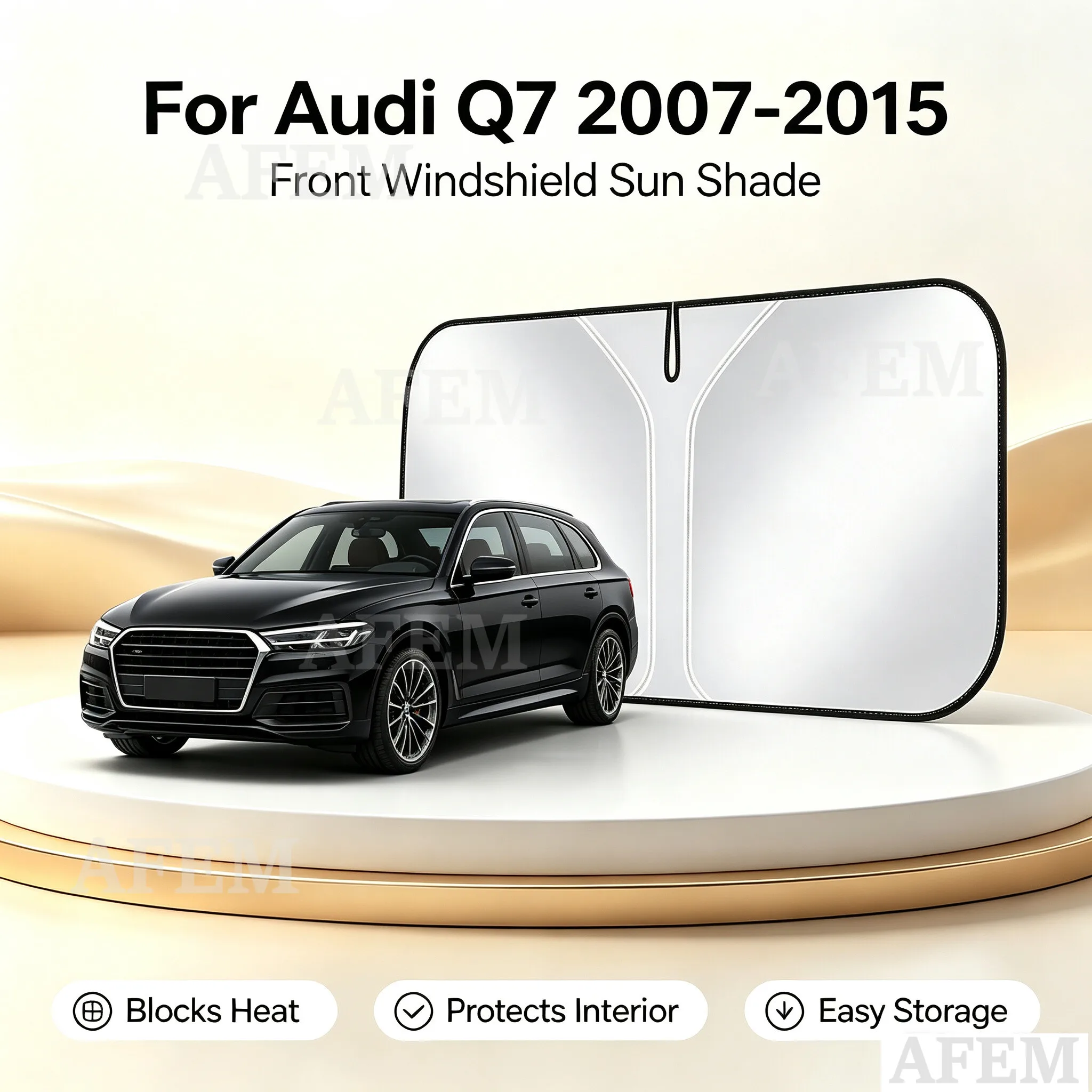 1PCS For Audi Q7 2007-2015 Car Windshield Sunshade Cover Anti UV Protection Foldable and easy to store Accessories