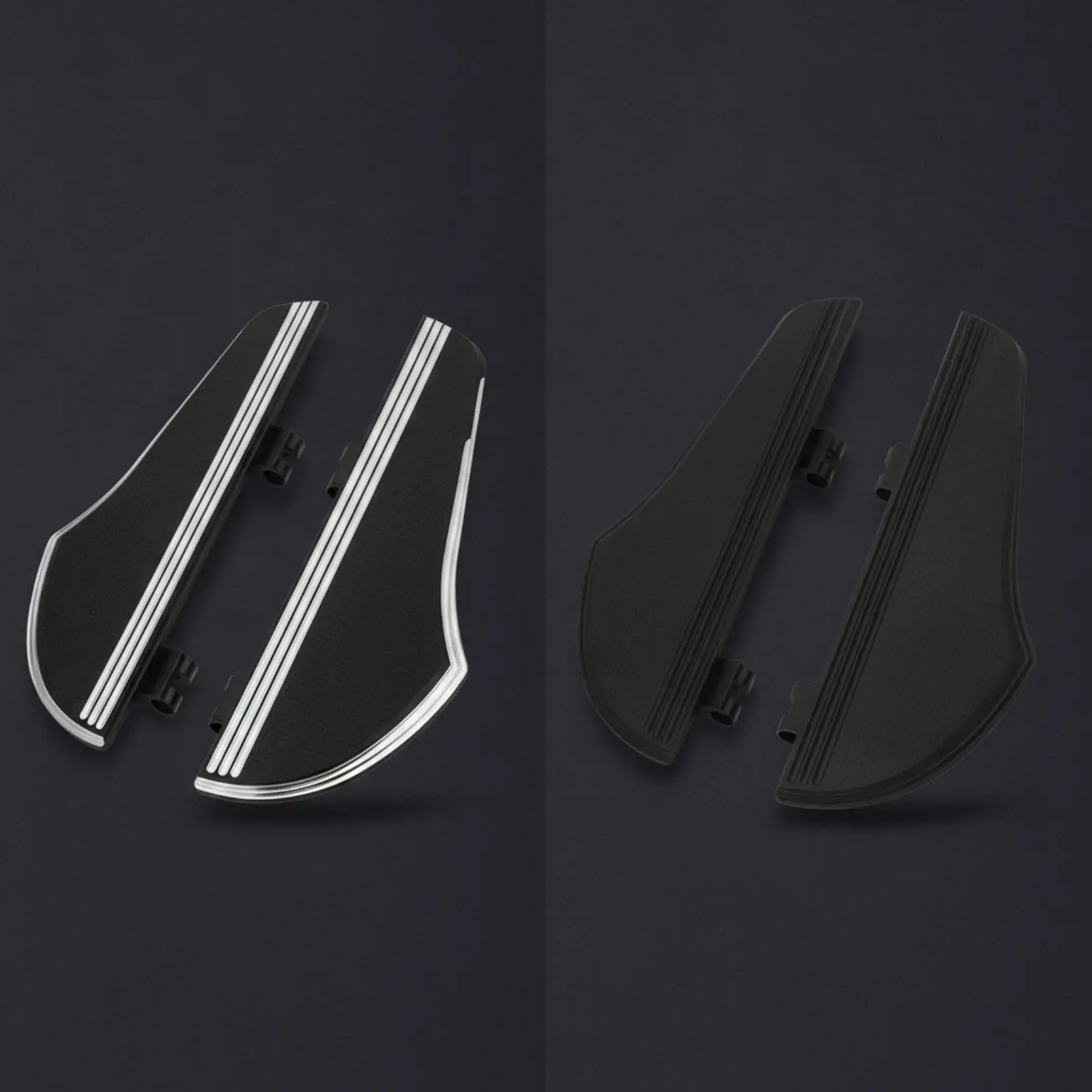 Front Motorcycle Foot Pedals Metal Footrest Set with Mounting Hardware Curved Grip Surface for Cruiser Travel Projects