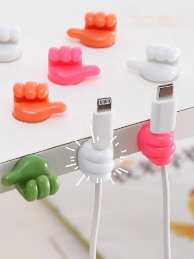 Gancio per cavo con design a pollice, supporto per cavo adesivo per parete della scrivania, nessun traccia, nessun organizzatore di caricabatterie per trapano, gestione dei cavi per l'home office