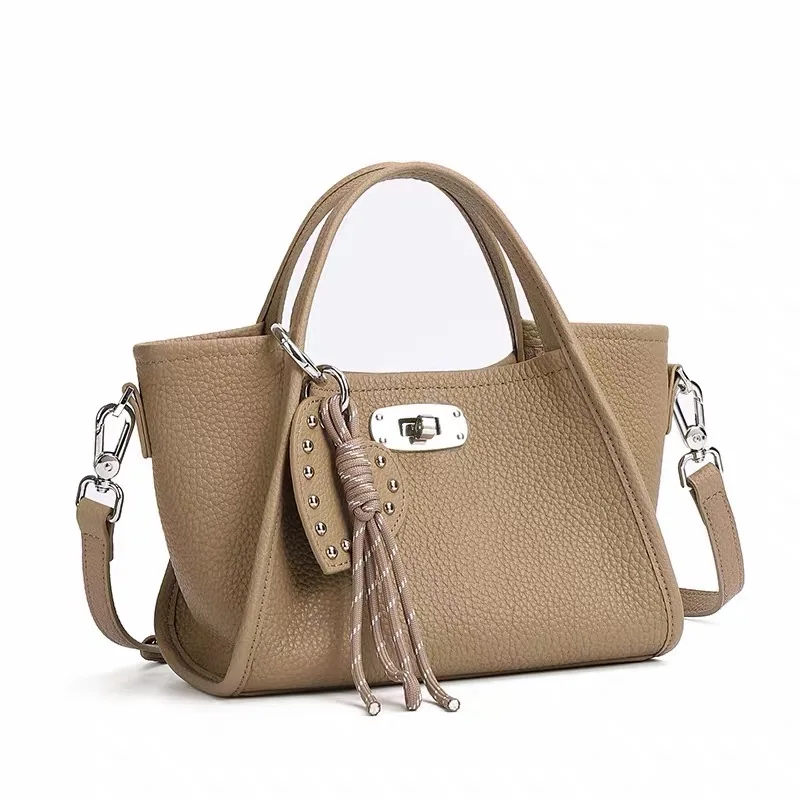 Genuine Leather Fashion Women's Handbag Luxury Designer Ladeis Shoulder Crossbody Purse Bags Female Cowhide Bucket Bag 2026 New