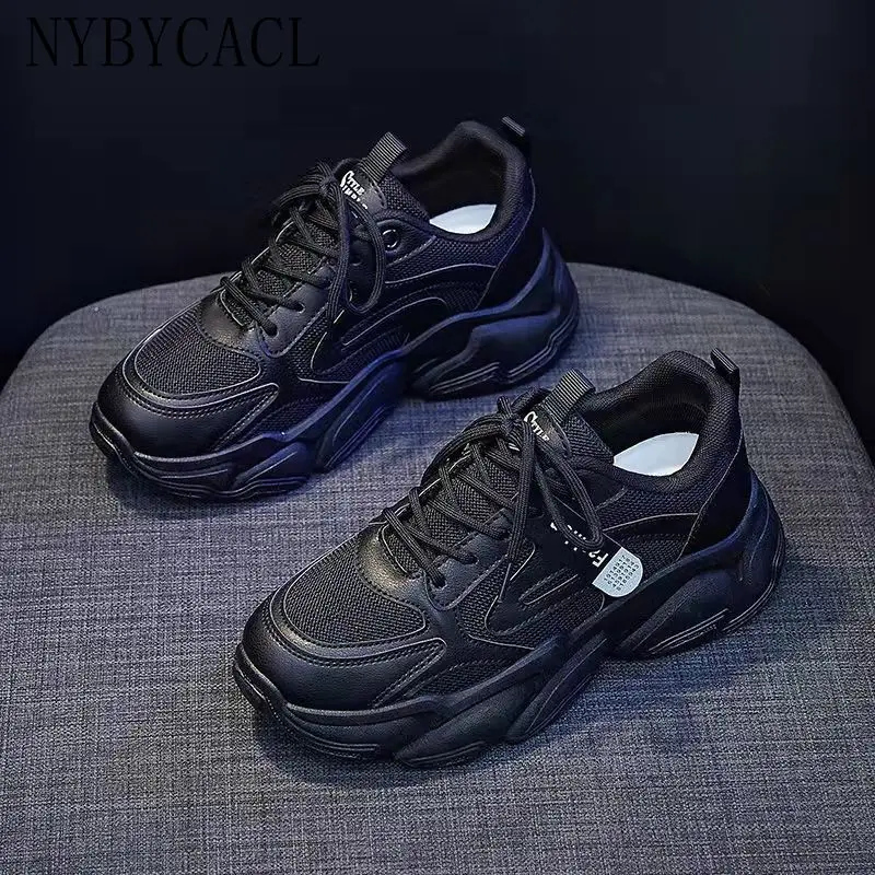 Women Breathable Mesh Platform Sneakers Casual Vulcanized Shoes Flat Summer 2022 Women's Thick-soled Platform Vulcanized Shoes