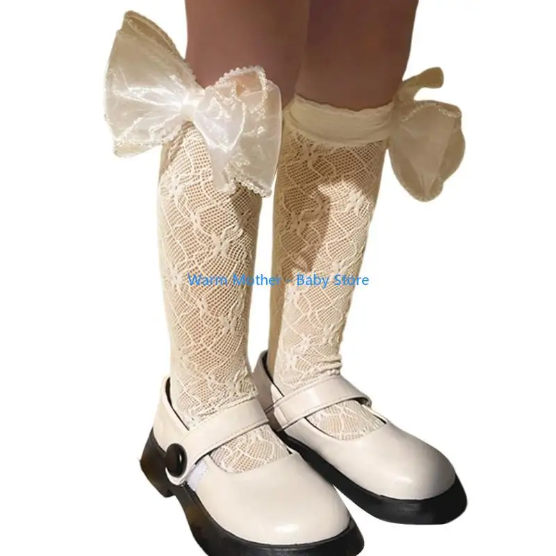 

Bowknot Children's Stockings Comfortable Calf Length Socks Soft & Breathable 57QE