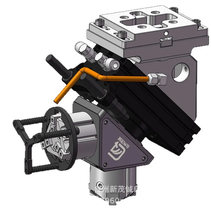 Truss 180 degree vertical manipulator cylinder rotation reversing clamping finger CNC lathe automation