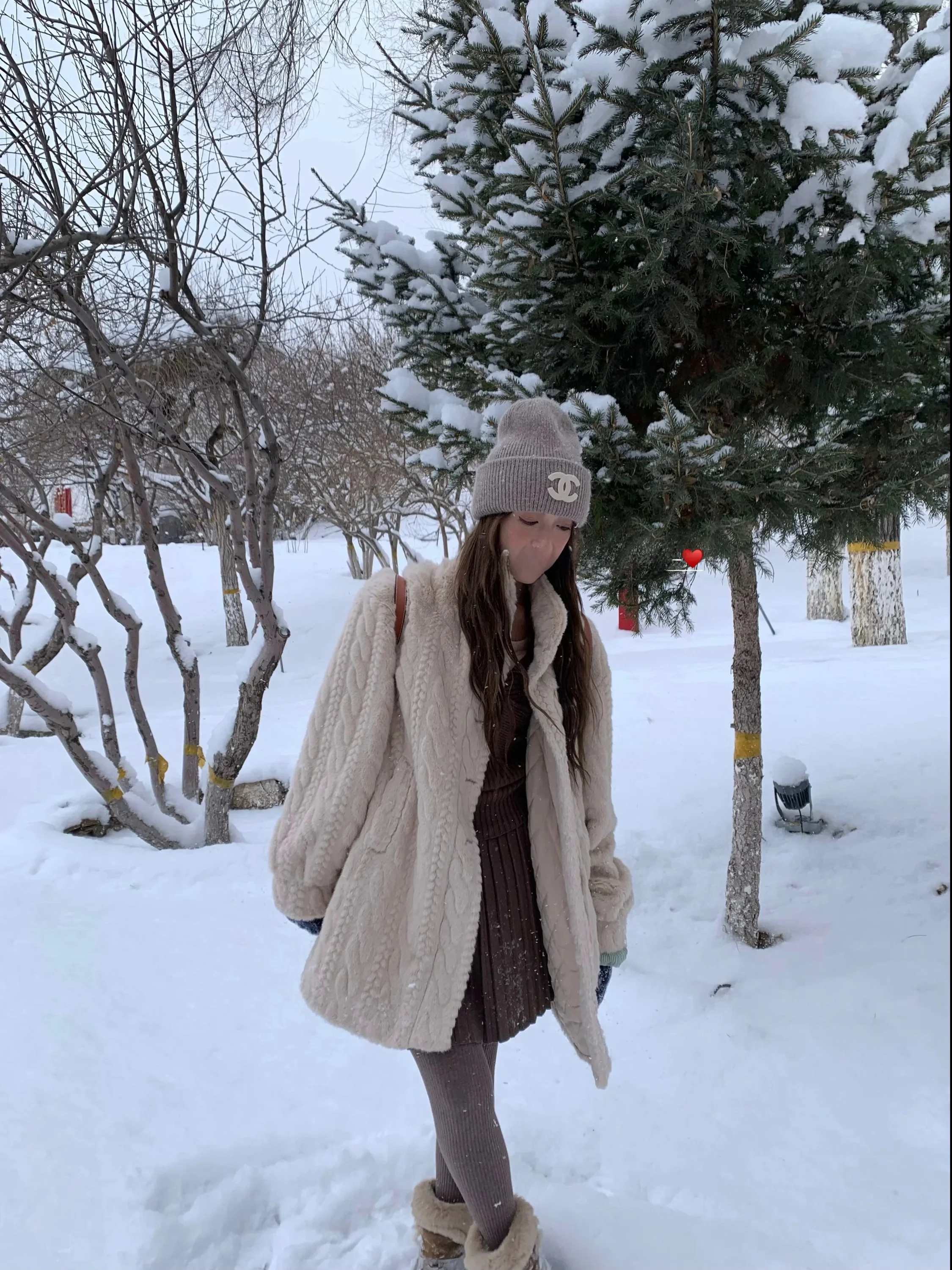 Soolrok London Morning Fog Oatmeal Faux  Fur Twist Eco-friendly Leather Collar Coat Long Sleeve Commute Style Korean Version