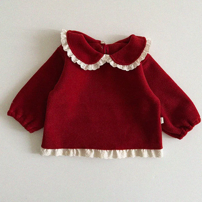 

Girls' Winter Clothes Children's Clothing Baby Set Thick2025Winter Children's Large Bow Fleece-Lined Camisole