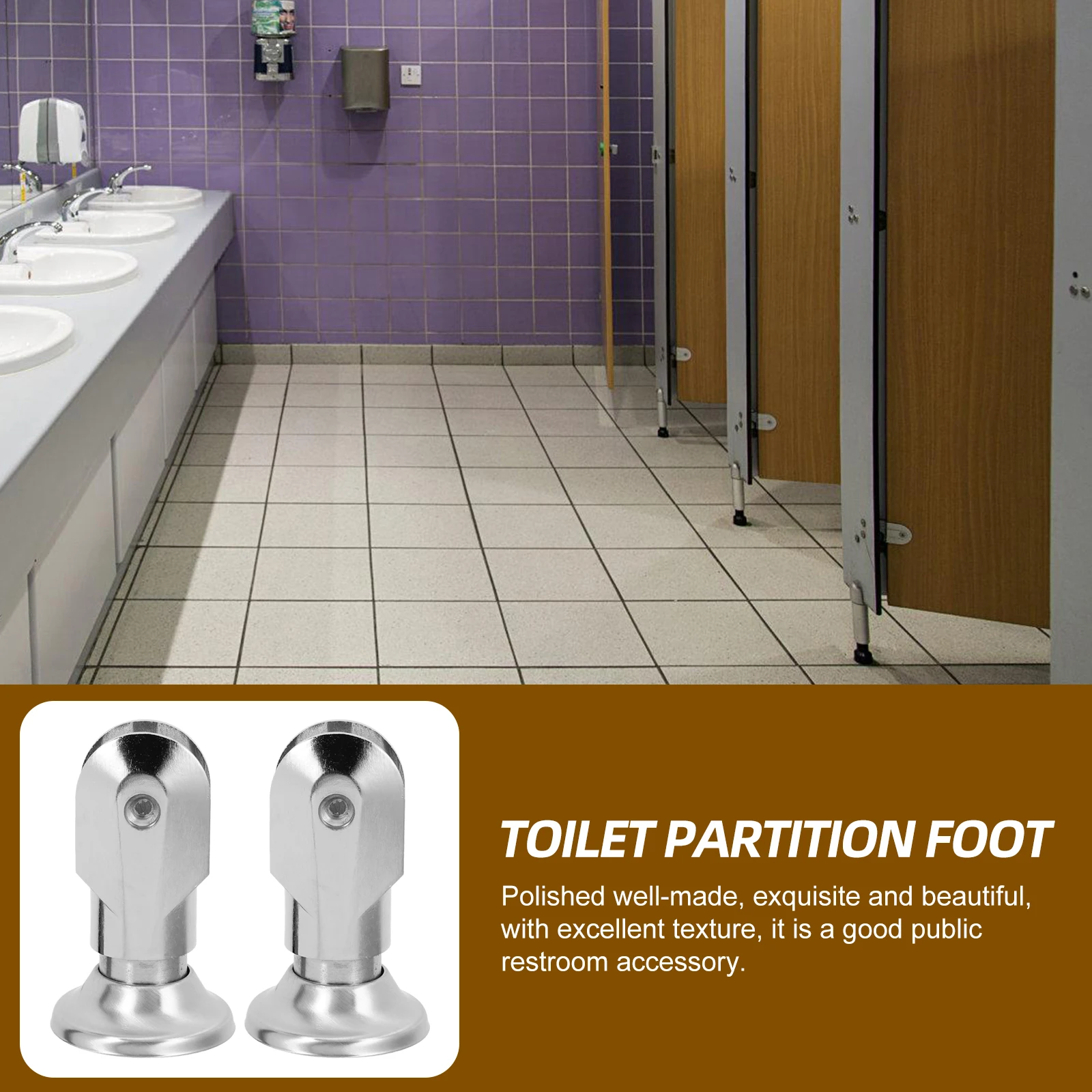 

4pcs Stainless Steel Partition Bracket Restroom Fittings Bathroom Supply Support Foot Toilet Feet 304 Non for Bathrooms