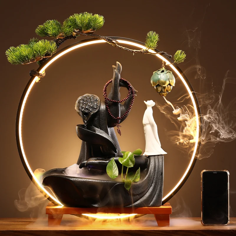 Mosquito Coil Waterfall Wax Melt Burner Holder Oil Samurai Aromatic Waxes Burner Incentive Porta Incienso Fragrance Diffuser