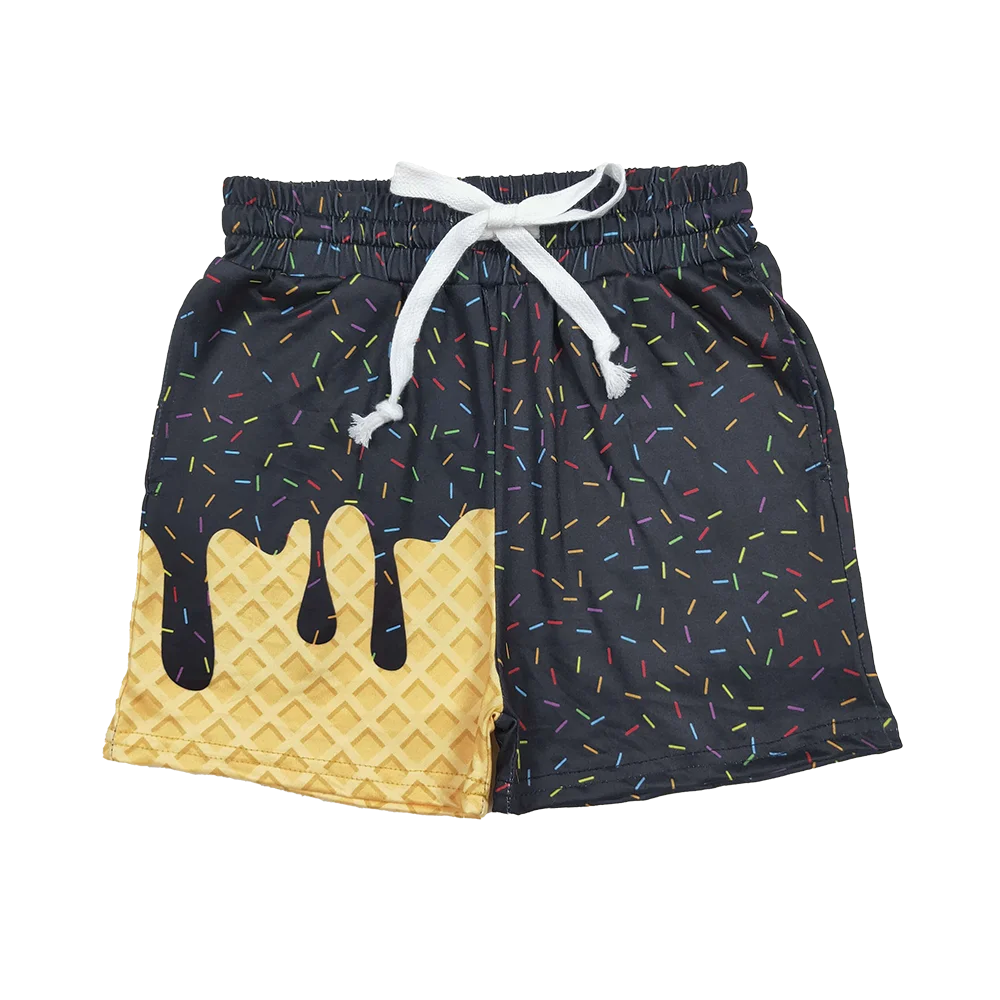 

Baby Girls Summer Shorts Baby Girls Black Ice Cream Drip Summer Shorts Bottoms
