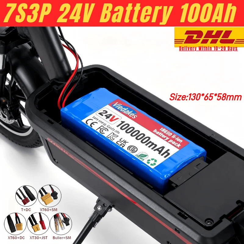 

24V 100Ah 7S3P Battery Replacement for Kids Electric Ride On Car, Toy Vehicle, with BMS Protection Board, High Power Battery