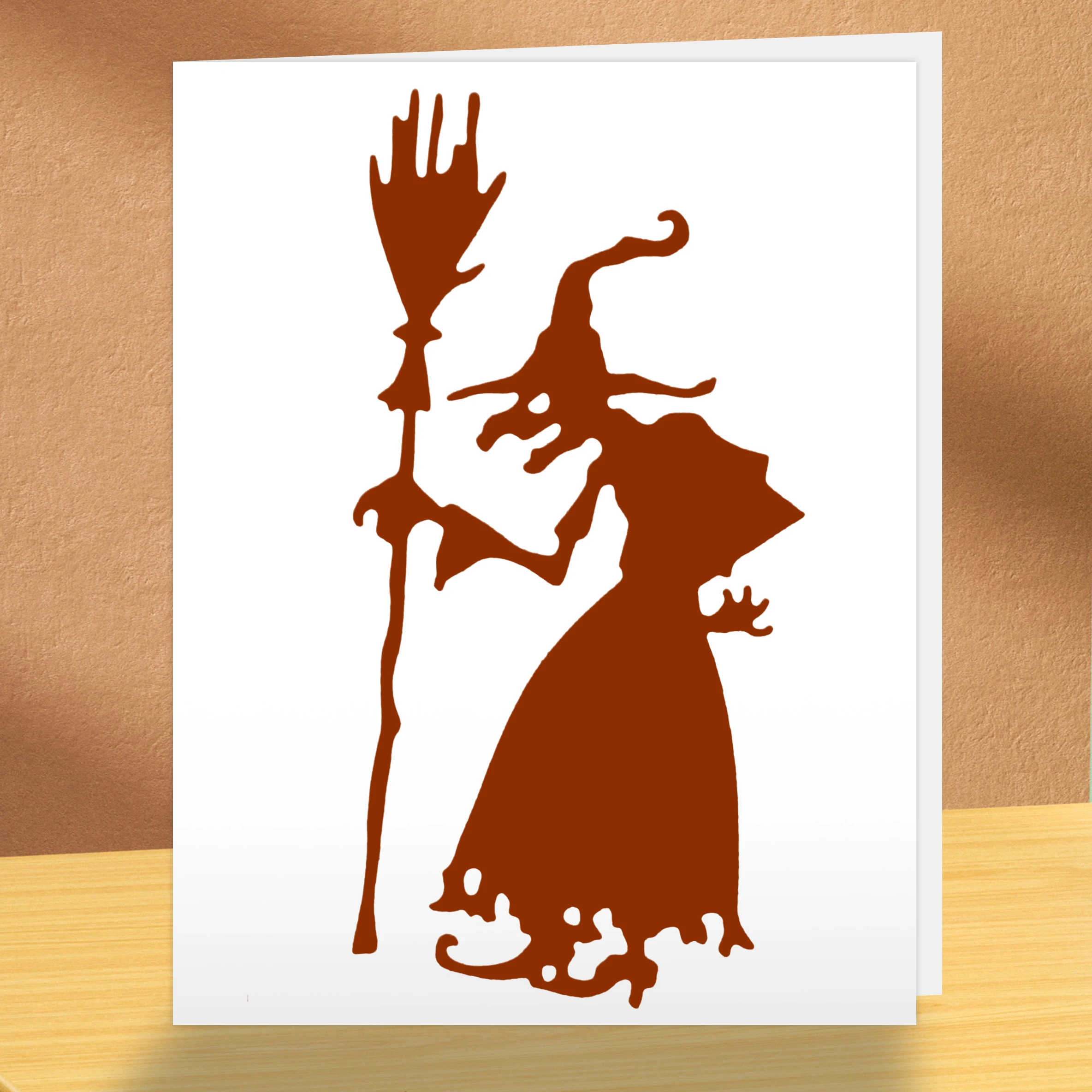 Broom Witch Etching Metal Cutting Dies DIY Scrapbook Die Cutout Wedding Party Craft Album Card Embossing Decoration Stencil