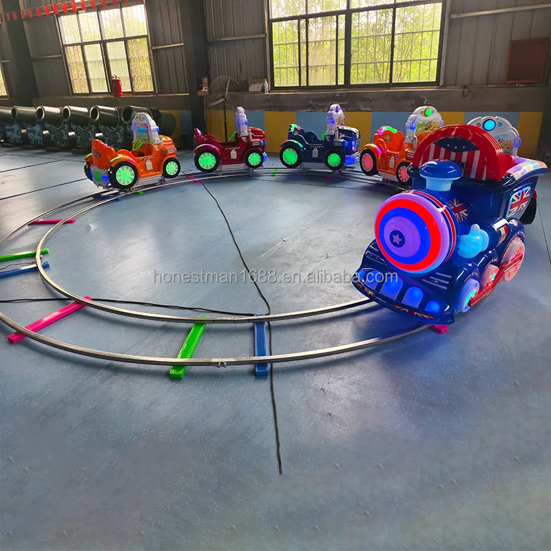 Children Set Indoor Toy  Amusement Park Outdoor Ride on Train with Track for Kids Electricpromote Sales - view 3