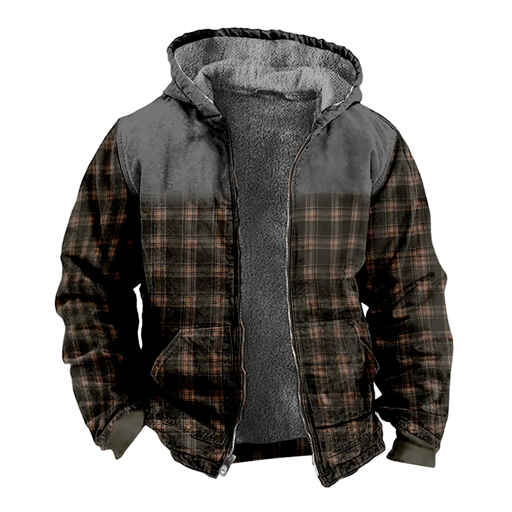 Abrigos de chaquetas de invierno para hombre, abrigo de ropa de algodón con patrón de cuadros retro, compras clásicas de estilo chino