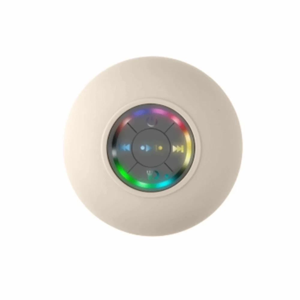 

Wireless Mini Bluetooth Speaker with Suction Cup LED Lights Shower Subwoofer 3D Surround Stereo IPX4