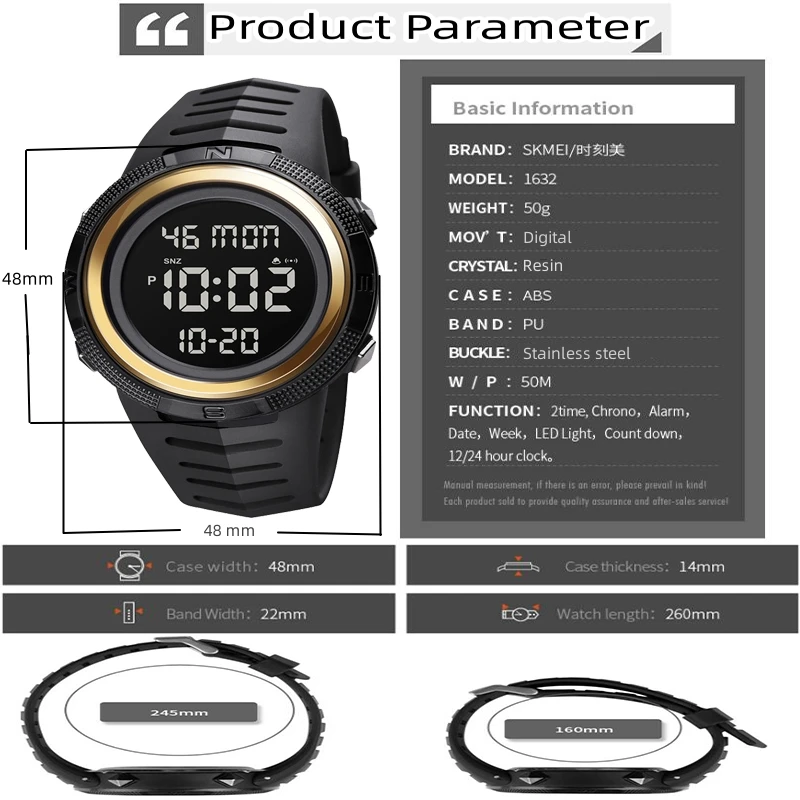 Skmei Outdoor Sport Horloges Mannen Waterdicht Alarm Chrono Digitale Led Elektronische Student Mannelijke Militaire Horloges Reloj Relogio