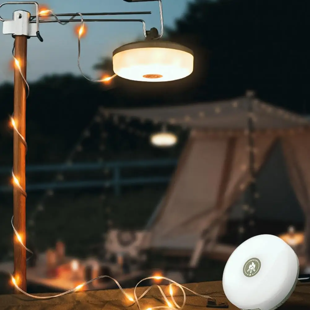 Hand Crank Camping String Light Waterproof LED String Light Battery Powered Patio Light Colorful String Lamp Outdoor Tent Light