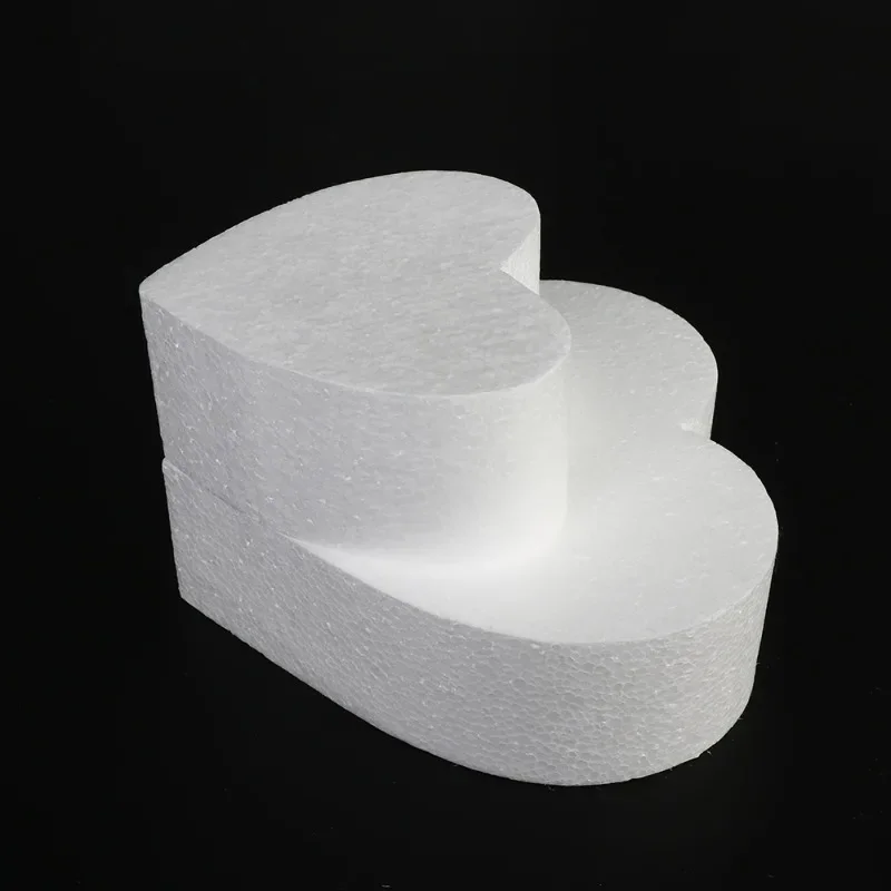 2PCS 4/6/8/10 inch DIY Practice Heart Shaped Model Cake Foam Mold Polystyrene Sugarcraft Dummy Party Kitchen