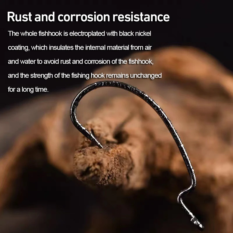 Anzuelos de pesca de acero al carbono, herramienta de aparejos con púas, señuelo suave, 50 unidades por lote