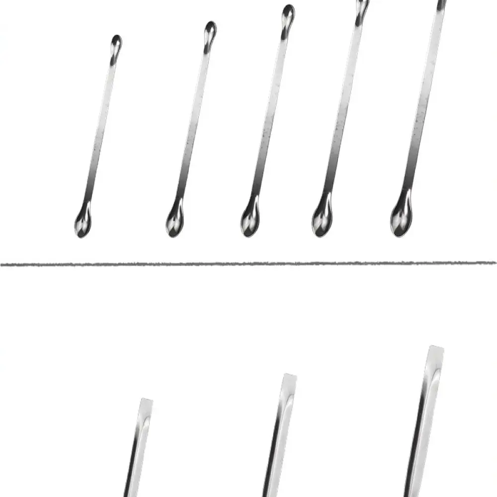 Versatile Stainless Steel Sampling Spoon Lab Powder Spatula Cosmetic Facial Cream Mask Mixing Applicator