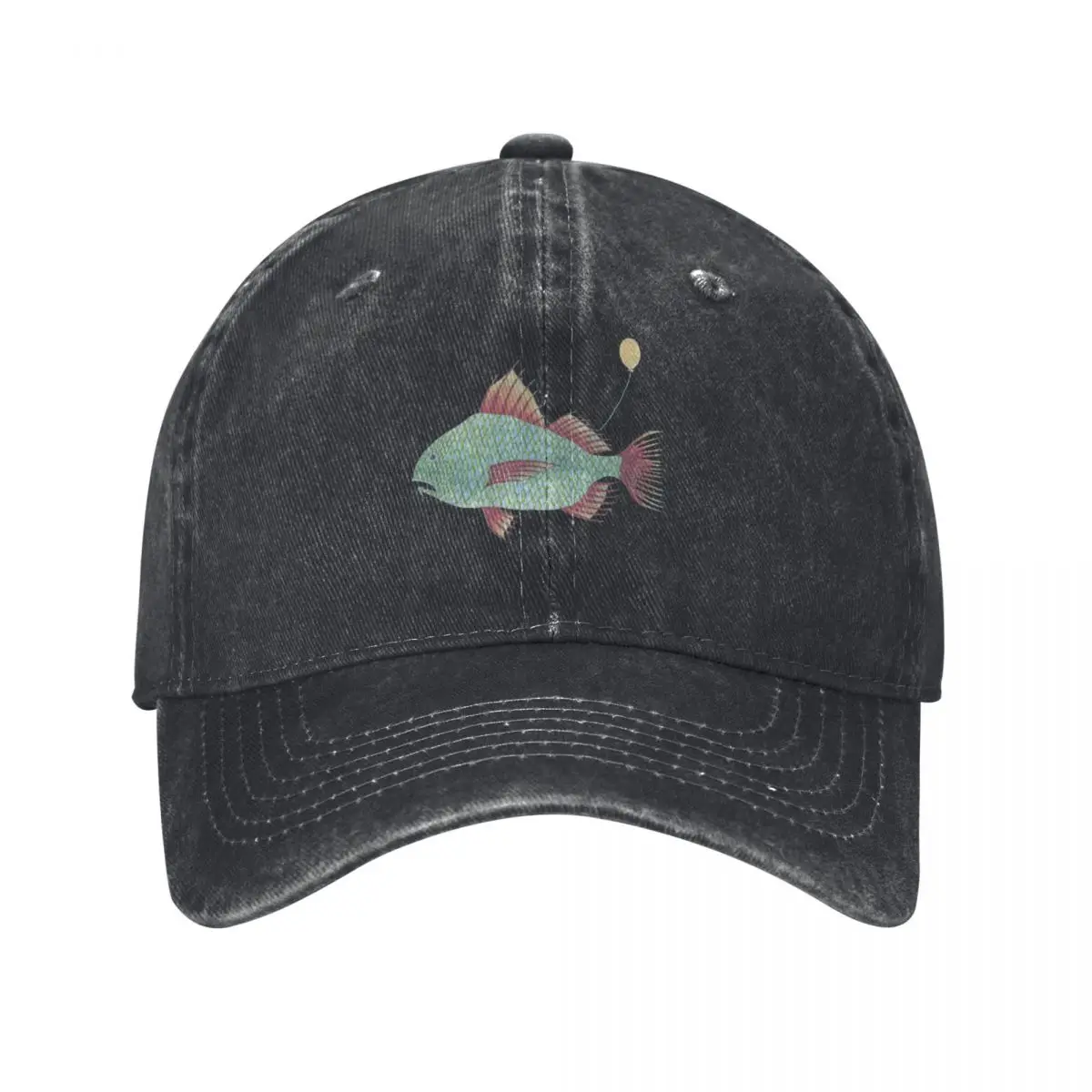 Orange-Finned Fish with Yellow Balloon Baseball Cap Beach Bag Brand Man cap tea Hat Men's Women's