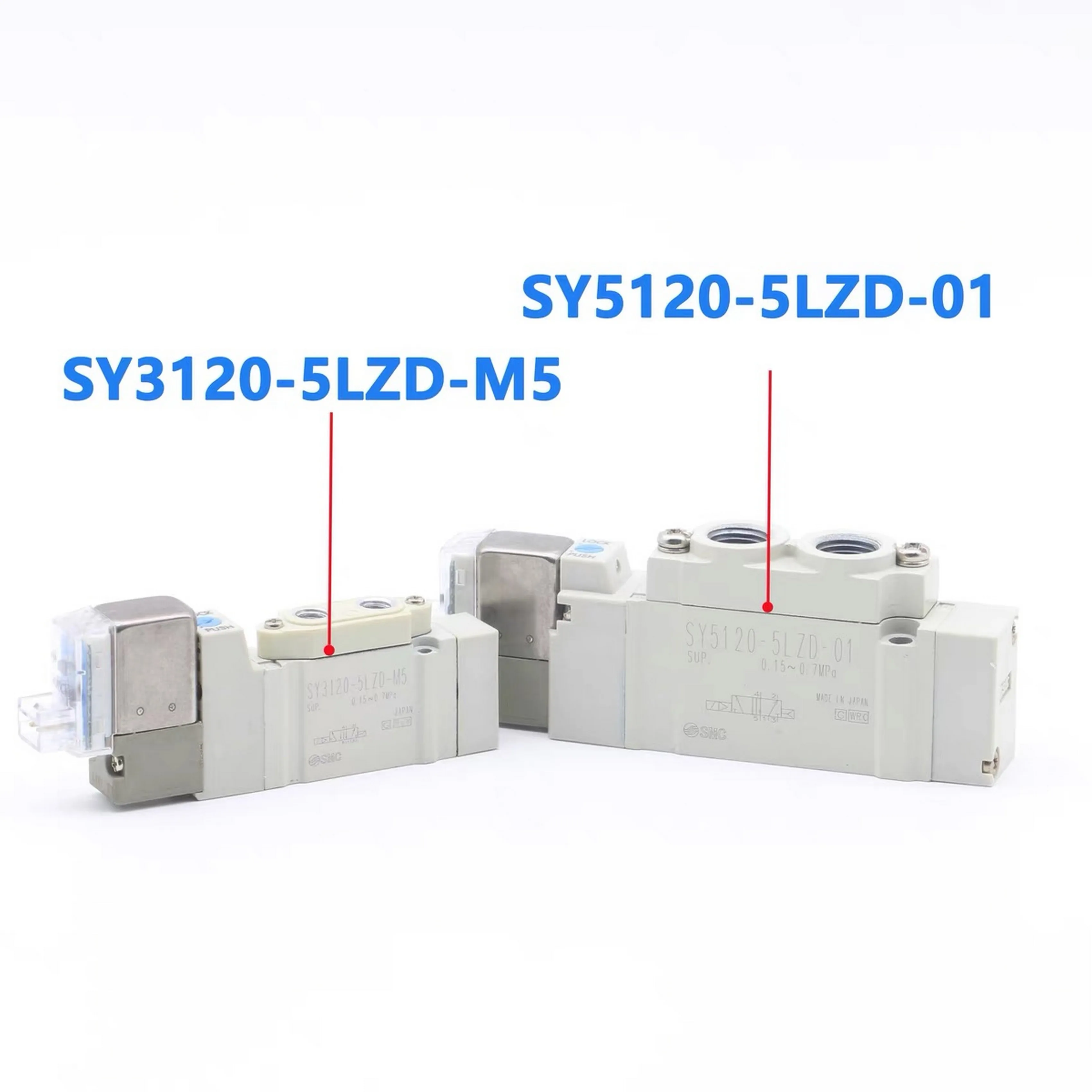 SMC-Válvula Solenoide de SY3320-6LZD-M5, centro cerrado de 3 posiciones, DC12V, M5 x 0,8