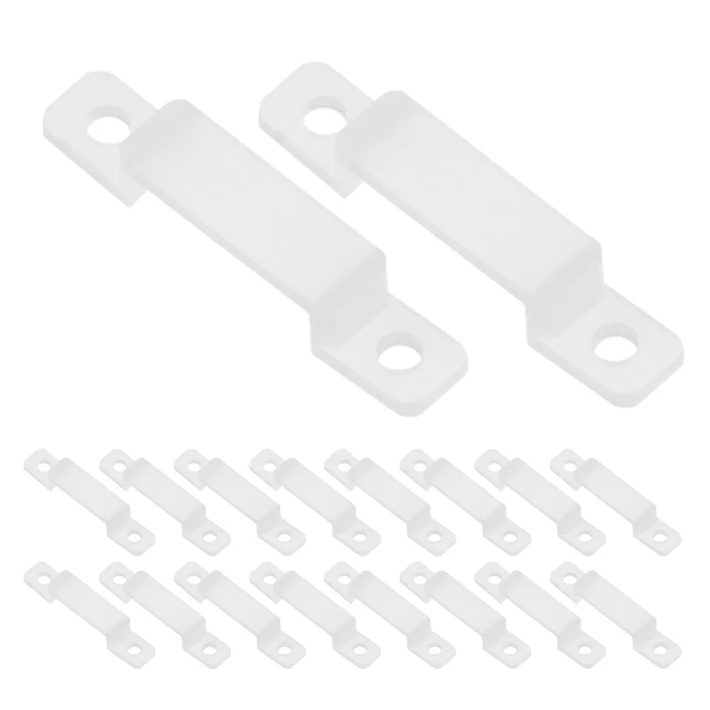 100Pcs LED Light Strip Clips Silicone Fixing Holder Transparent Fastening Tool for Indoor Outdoor Use Home Commercial Lighting
