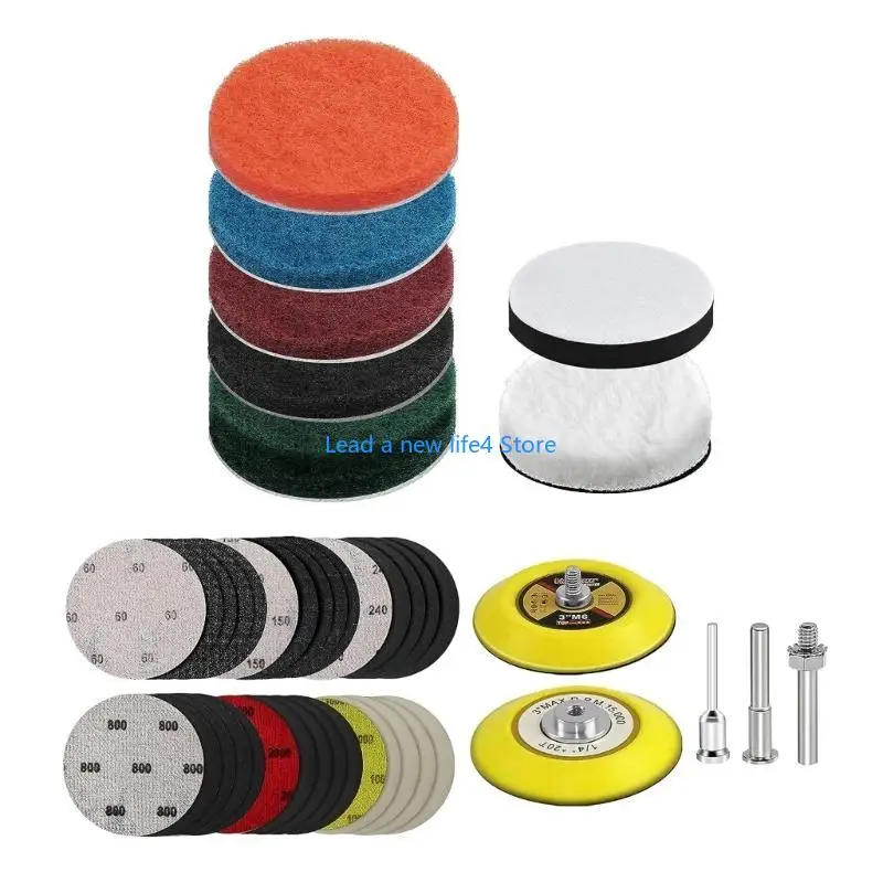 Y55E Car Headlight Polishing Restoration Set Remove Scratches Improve Safety 42PCS