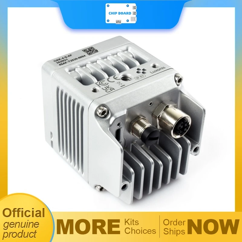 Waveshare OAK 4 S high resolution 48MP AI camera designed for advanced inference, vision analytics and depth sensing