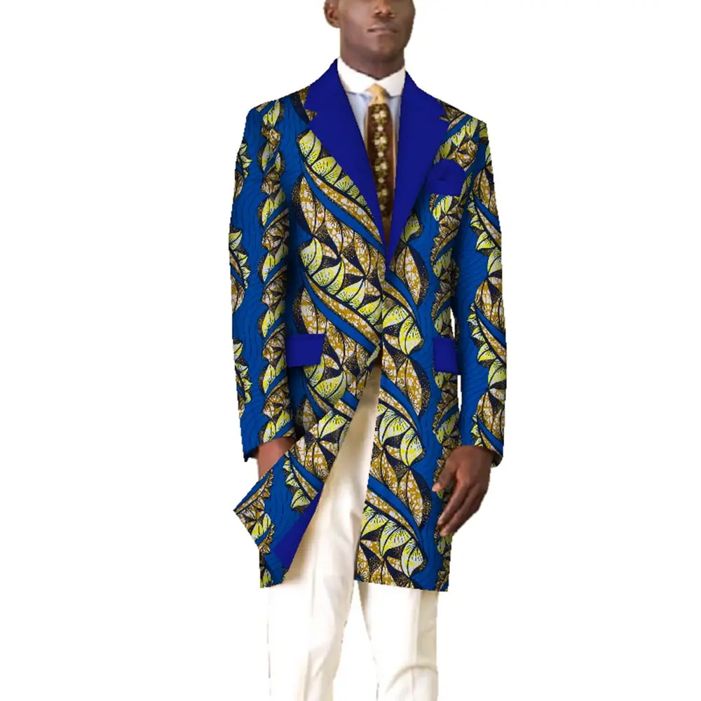 سترة أفريقية جديدة بأكمام طويلة ملابس رجالي أفريقية Dashiki طباعة ملابس رجالية معطف قماش شمع أفريقي مقاس كبير WYN575