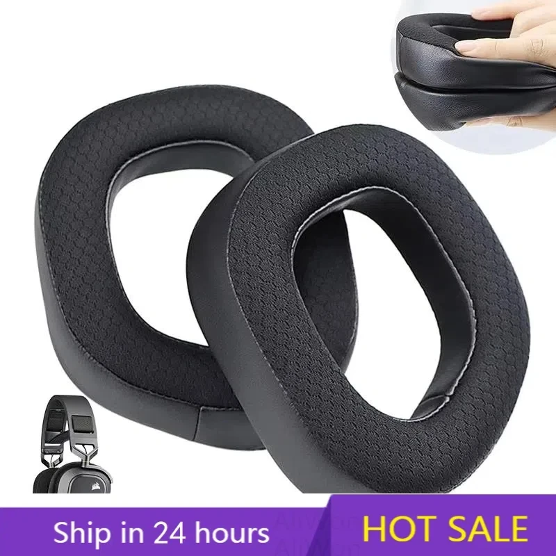 Orejeras transpirables para Corsair HS80 RGB, almohadillas para auriculares, cómodas almohadillas para los oídos para jugadores HS80, funda para cojines