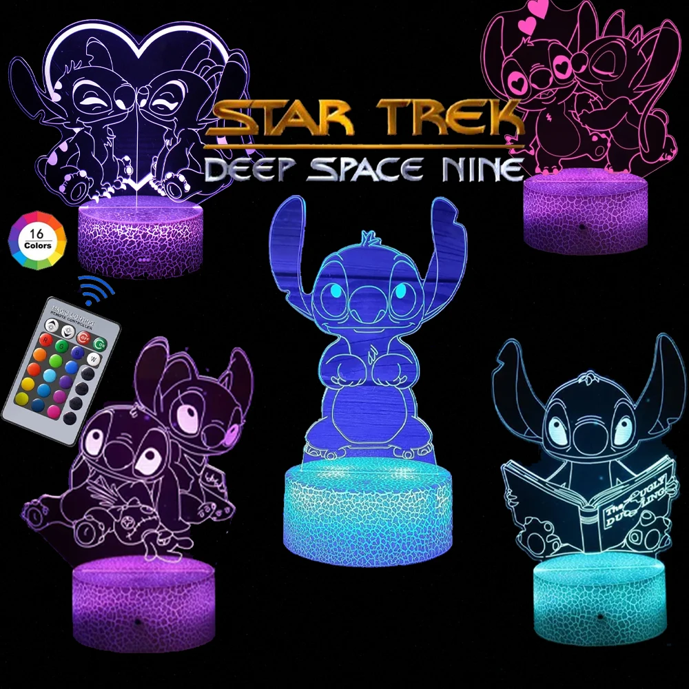 3D LED Stitch Cartoon Lamp USB Powered 16 colors Children\'s Lamp Bedroom Night Lights LED Table Lamp Indoor Lighting Gifts