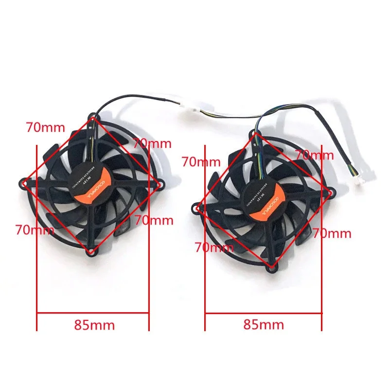 2pcs New 85mm GPU Cooler for Colorful Geforce GTX1070 1060 GTX1070 GTX1060 Graphics Card Replacement Cooler