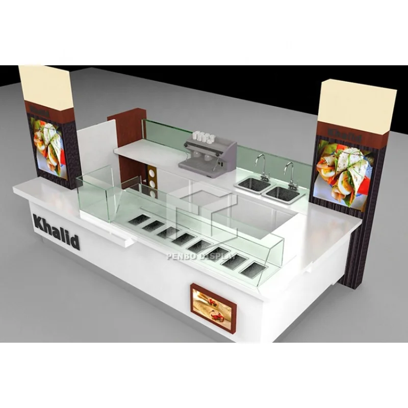 

225 customized.Customized Restaurant Furniture Indoor Fast Food Kiosk Mobile Coffee Shop Design Decoration Mall Bubble Tea Kiosk