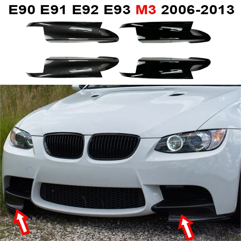 

For BMW 3 Series E90 E91 E92 E93 M3 2006 - 2013 Glossy Black Car Front Side Spoiler Lip Cover Splitter Trim Protector