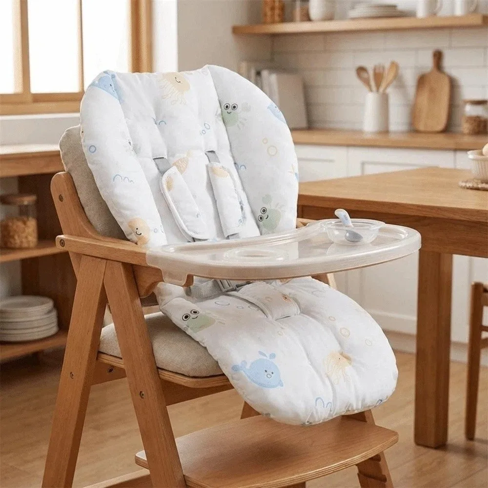 Cotton Material Baby Stroller Seat Cushion Cartoon Pattern Comfortable Dining Chair Cushions Breathable All Seasons