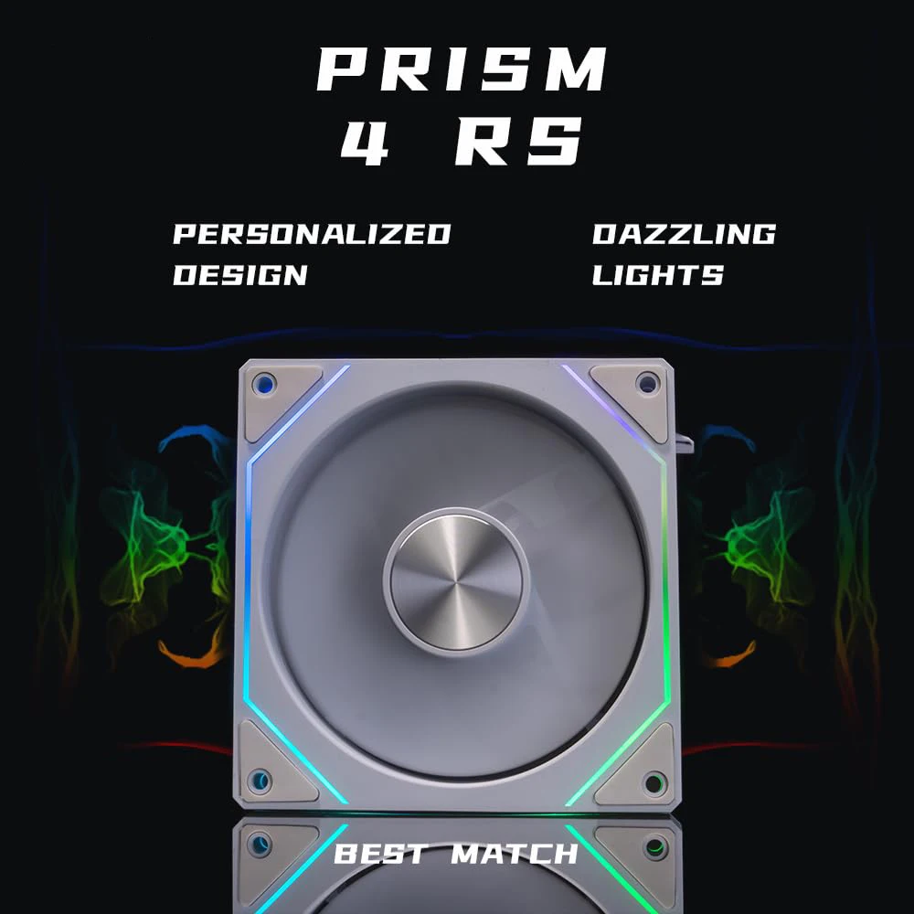 Prism 4RS ARGB CPU Case Fan 120mm Infinity Mirror Design 5V 3PIN Motherboard Lighting Sync 4PIN 800-1800RPM Case Cooler Fan image 6