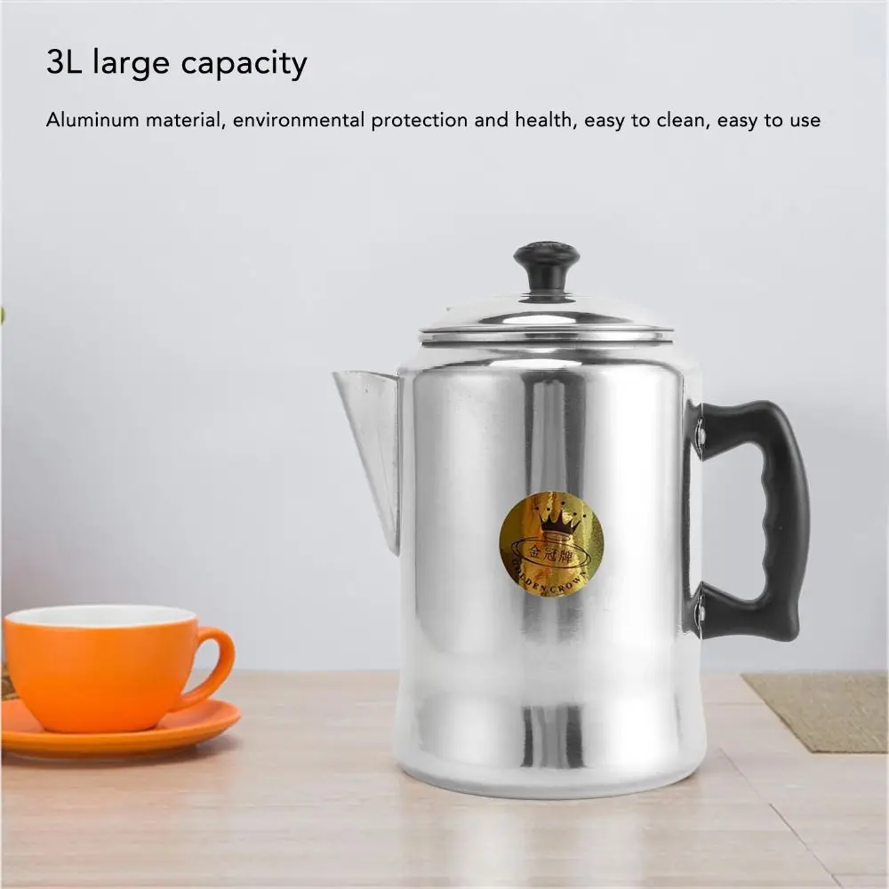 3L Capacity Tea Kettle V Shaped Spout Aluminum Alloy Hot Water Kettle Fast Heat Conduction With Lid Coffee Kettle
