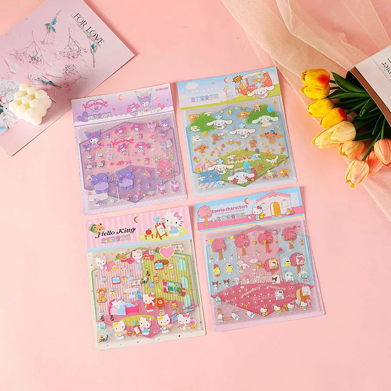 

Kawaii Sanrio Hello Kitty Scrapbooking Cartoon Girl DIY Diary Phone Case Laptop Luggage Stickers Stationery Decals Stickers Gift