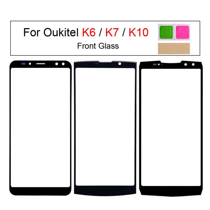 

For Oukitel K10 K7 K6 Touch Screen Front Outer Glass Cover Panel Replacement Parts