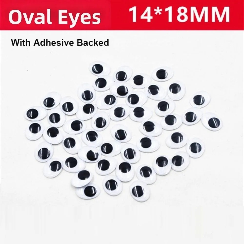100pcs/bag 3D Dolls Activity Eyes Black&White DIY Accessories Kindergarten Handmade Dolls Eyes With/Without Adhesive Backed