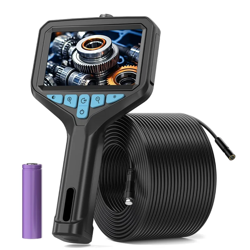 

4.3'' IPS Screen Endoscope Camera Waterproof 8MM Probe Automotive Pipeline Inspection Borescope 2M-100M Rigid Cable With 8LEDs