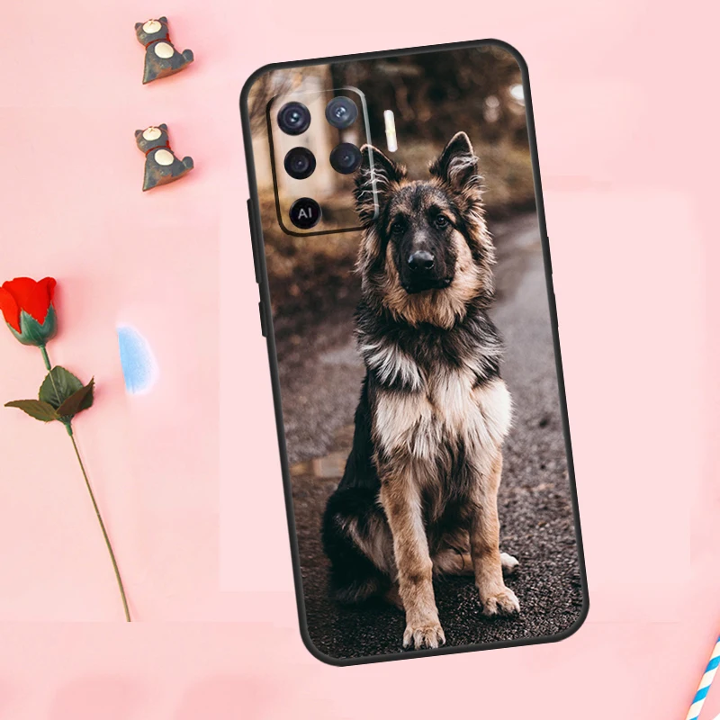 German Shepherd Dog Back Case For OPPO A15 A3S A5S A52 A72 A54 A74 A94 A93 A83 A5 A9 A53 A53S A31 2020 Coque